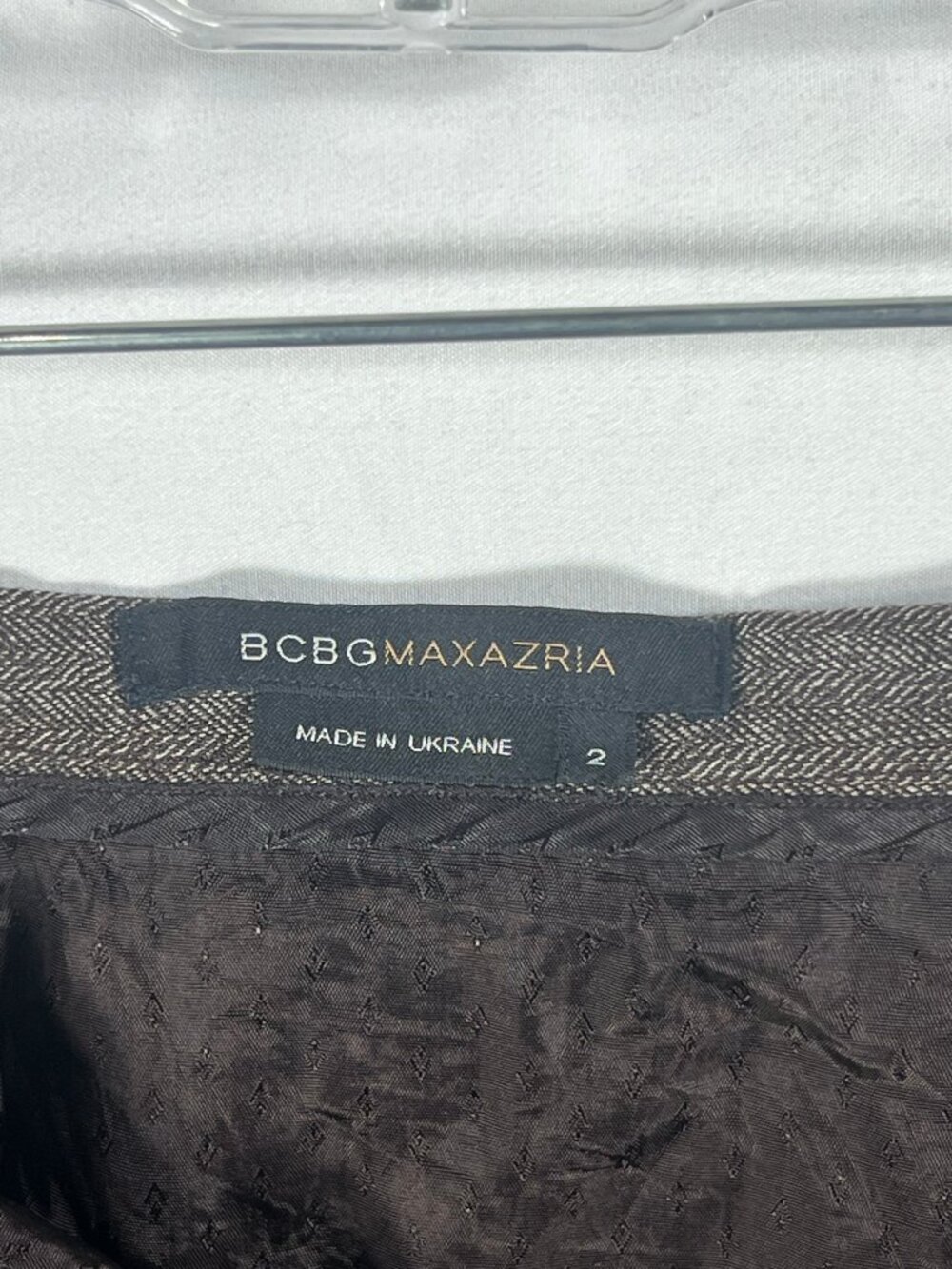Bcbg Maxazria Skirt Womens 2 Flounce Wool Houndstooth Dark Academia Chic Y2K - Picture 4 of 7